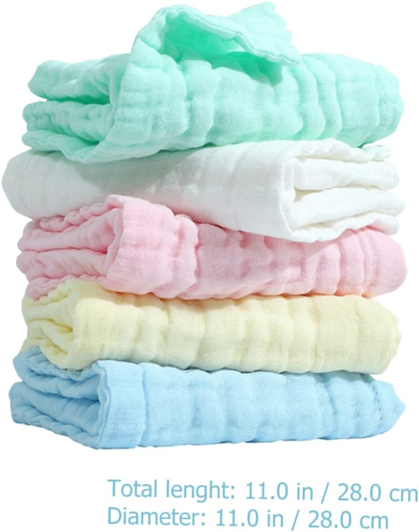 Beatifufu 5pcs Baby Towel Infant Washcloth Baby Saliva Towel Infant Face Towels Babywipes Baby Bath Towels Kids Bath Towels Baby Facial Towels Newborn Facial Towels Cotton Baby Facial Towels - Image 9